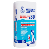 ТАЙФУН МАСТЕР № 30 шпатлевка гипсовая "старт-финиш" БЕЛАЯ, внутр 15кг