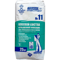 ТАЙФУН МАСТЕР № 11 БЕЛЫЙ, клей для плитки повышенной фиксации, белый для мрамора и мозаичной плитки, внутр. и наруж 25кг