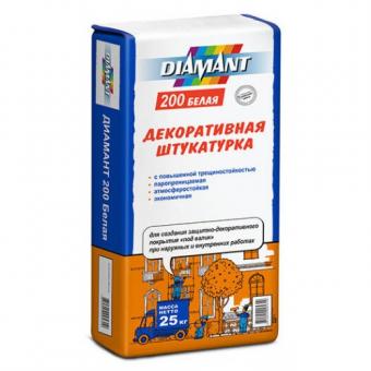 Штукатурка полимерная "под валик" Diamant 200 белая 25кг