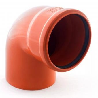 Соеденительное колено "Отвод" 90градусов на 110 трубу рыжее