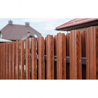 Штакетник "под дерево"(Золотой Дуб, Темный Дуб) двусторонний структурированный рубин (103 мм). Цена за м.п.