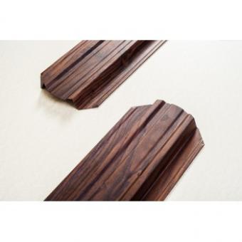 Штакетник металлический "под дерево" ( Темный Дуб ) двусторонний структурированный рубин (103 мм ). Цена за м.п.